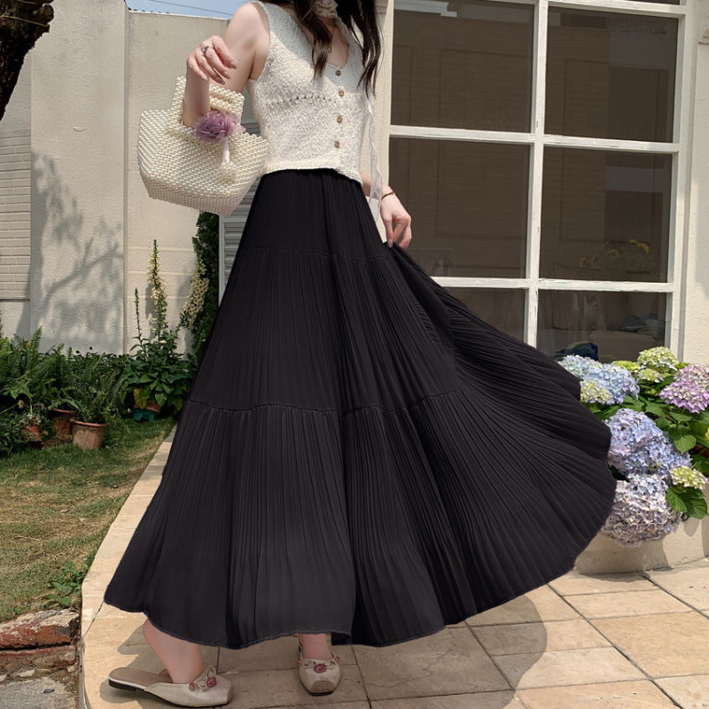 Jupe maxi plissée fluide Chic und Stil pour femme