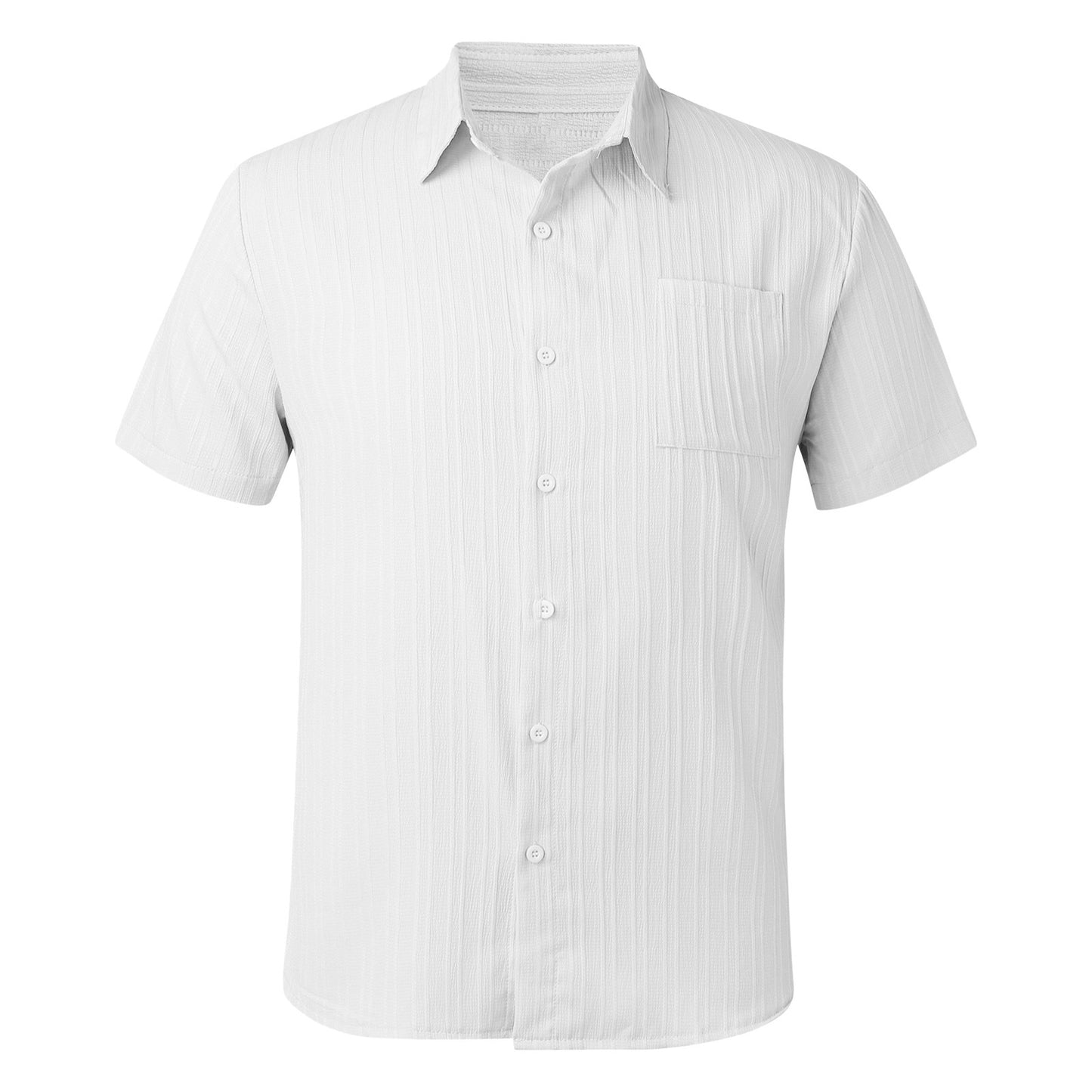 Chemise à manches courtes pour hommes avec de fines rayures et poche poitrine Chic und Stil