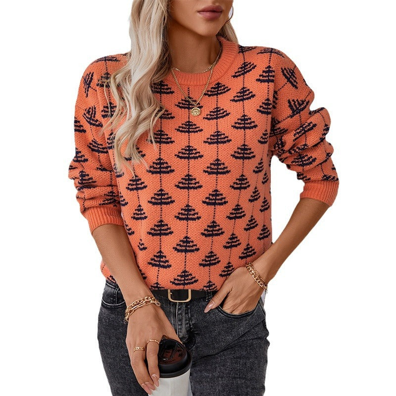 Pull en tricot pour femmes avec un design d'arbre ludique et un matériau doux Chic und Stil