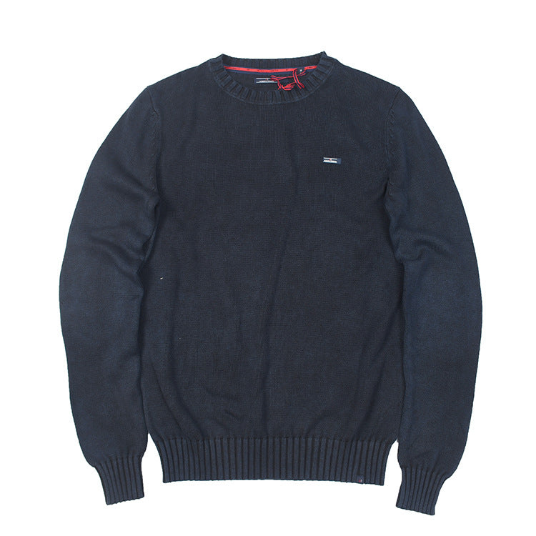 Fine knit pullover for men with a refined round neck and an elastic waistband Chic und Stil