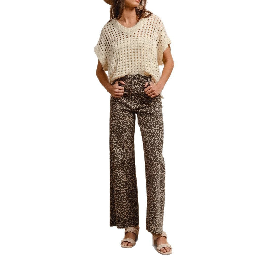 Ladies wide leopard pants Chic and Style