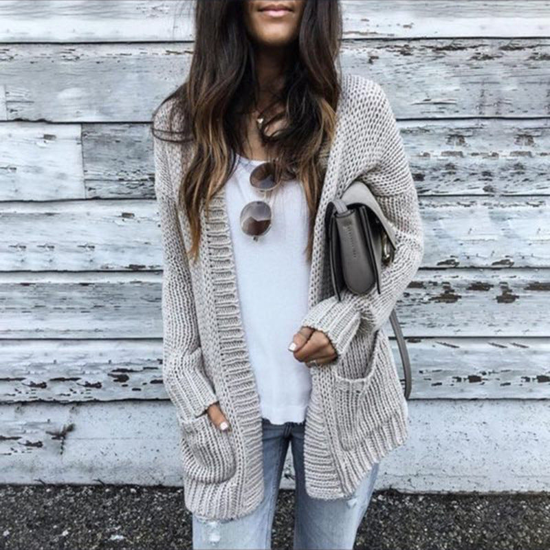 Cardigan en grosse maille pour femmes avec coupe décontractée et poches pratiques Chic und Stil