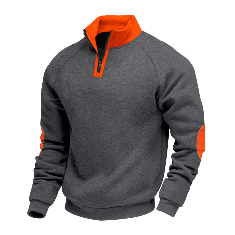 Sweatshirt pour hommes avec col montant et fermeture éclair Chic und Stil