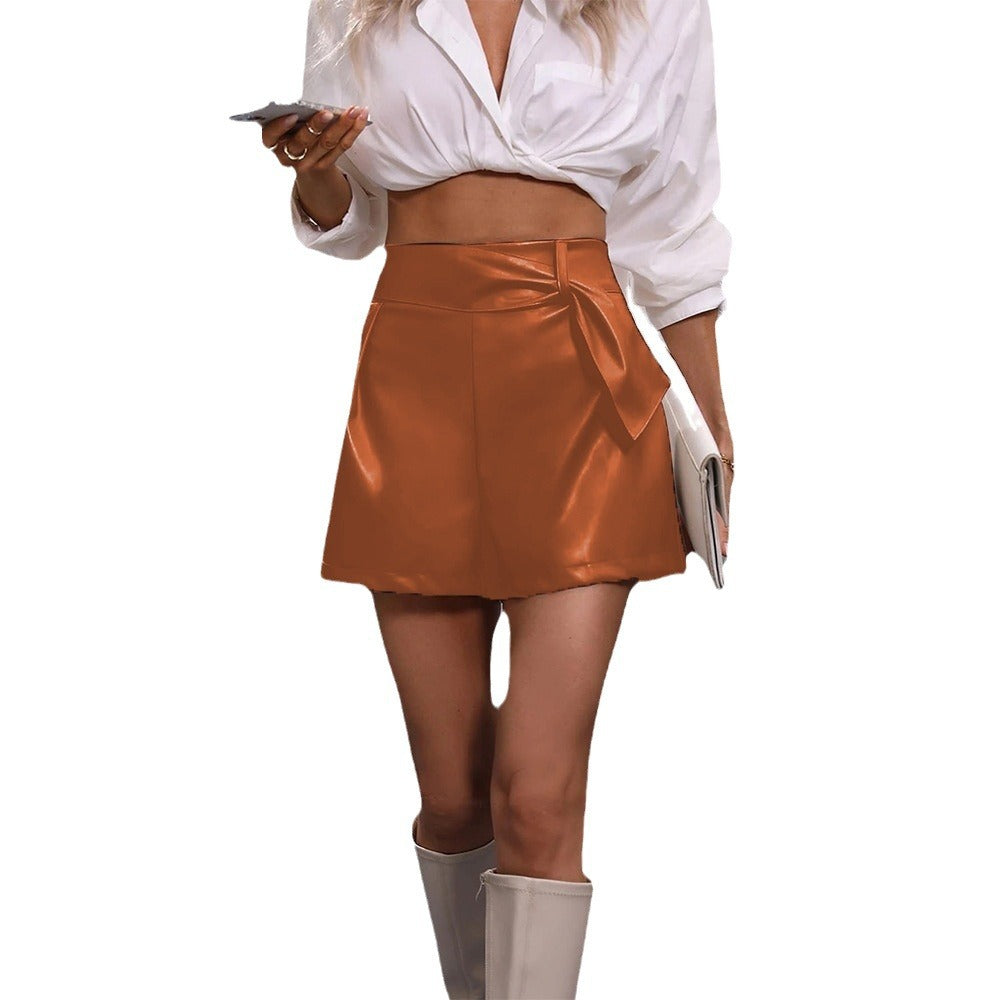 Women's High Waist Mini Skirt with Bow Detail Chic und Stil