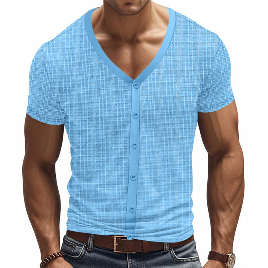 Chemise à manches courtes pour hommes avec design structuré Chic und Stil