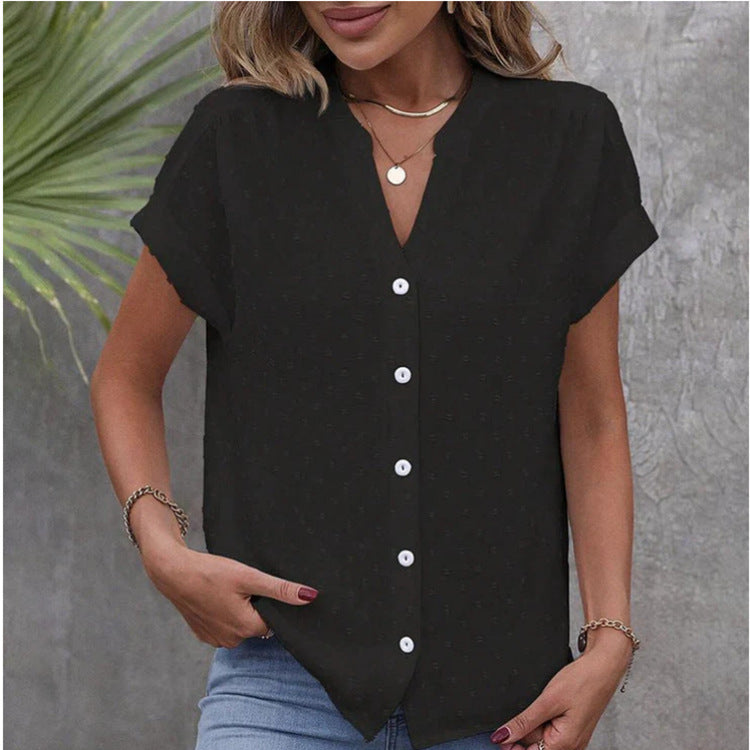 Dames blouse décontractée à manches courtes avec un subtil motif texturé Chic und Stil