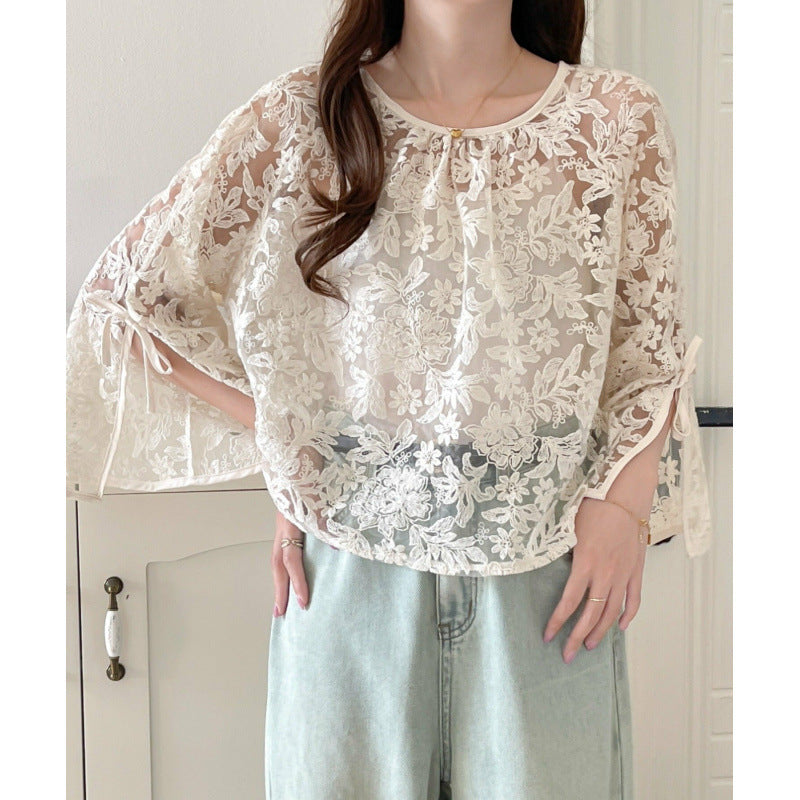 Blouse en dentelle florale pour femmes Chic und Stil