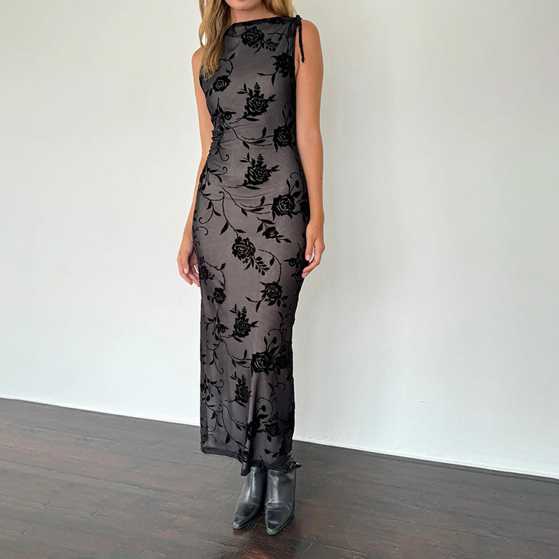Robe midi élégante en dentelle florale Chic und Stil