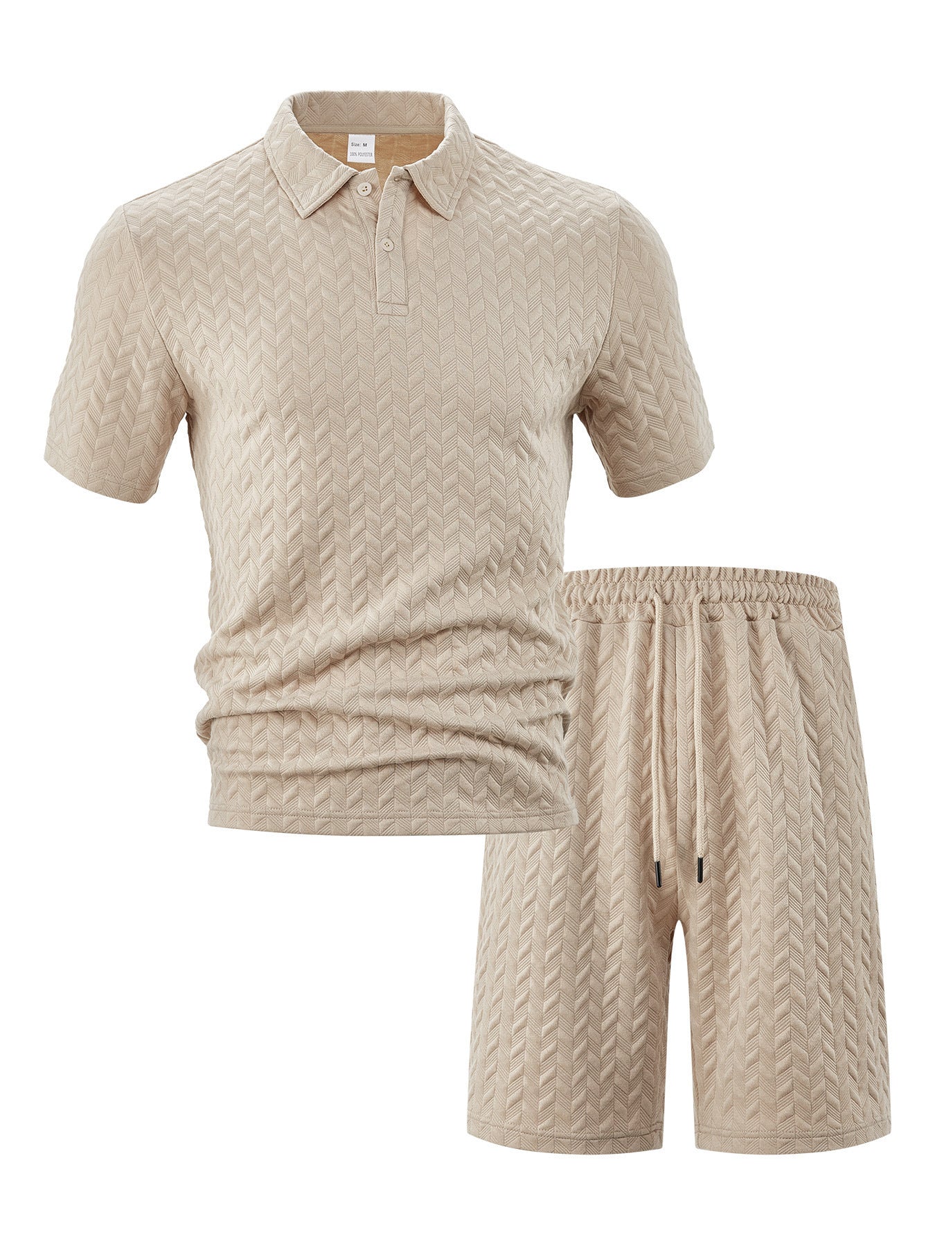 Ensemble polo et shorts sportifs pour hommes avec motif structuré Chic und Stil