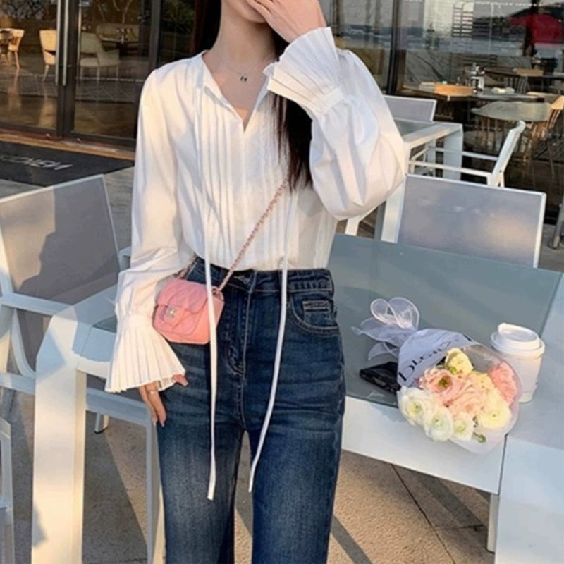 Blouse à manches plissées Chic und Stil pour femmes