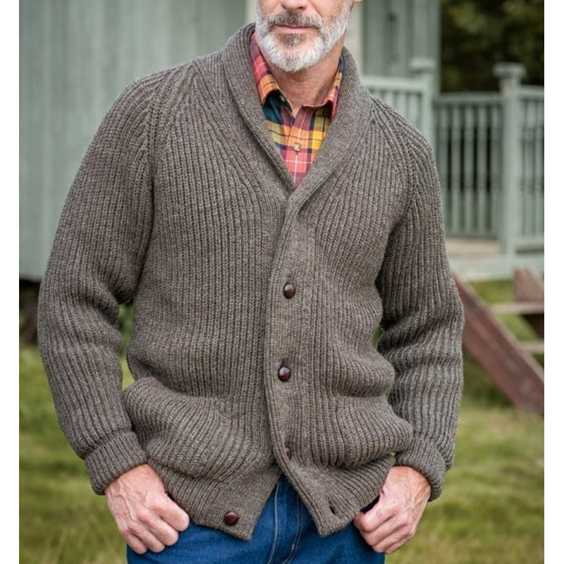 Cardigan homme en tricot épais avec poches pratiques et décolleté en V moderne Chic und Stil