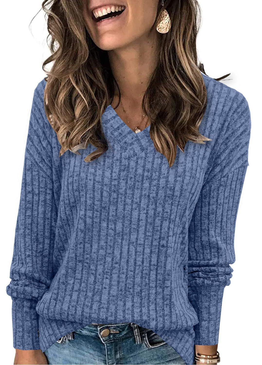 Dames V-cou tricot pull Chic und Stil