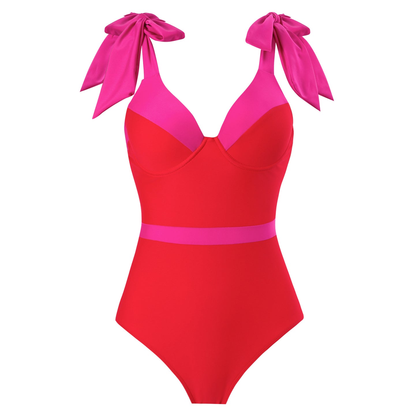 Maillot de bain élégant pour femmes avec jupe enveloppante amovible et nœuds assortis Chic und Stil
