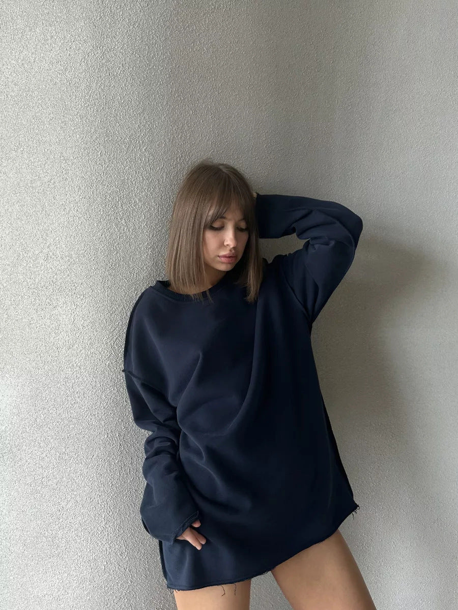 Pull over oversized décontracté pour femmes en mélange de coton doux Chic und Stil