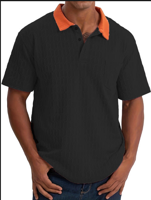 Polo de loisirs structuré pour homme avec col contrasté Chic und Stil