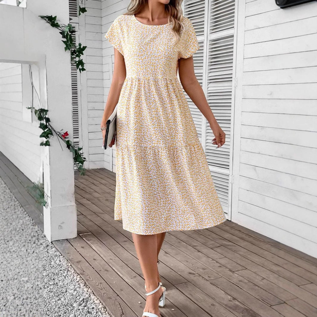 Femme loisir chemisier floral robe midi Chic und Stil