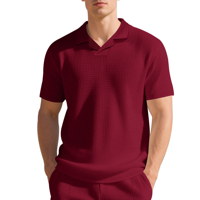 Polo décontracté pour hommes en matériau respirant avec design structuré Chic und Stil