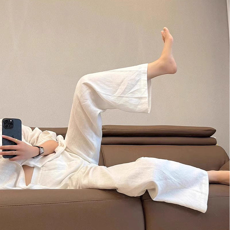 Pantalons d'intérieur en lin léger pour femmes Chic und Stil