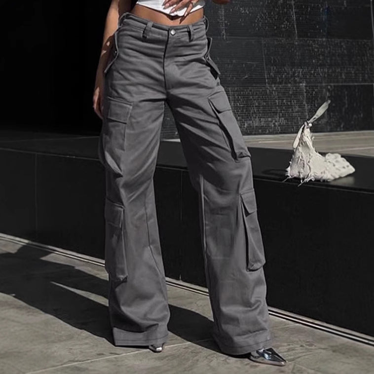 Pantalon cargo pour femmes à coupe large et poches fonctionnelles Chic und Stil