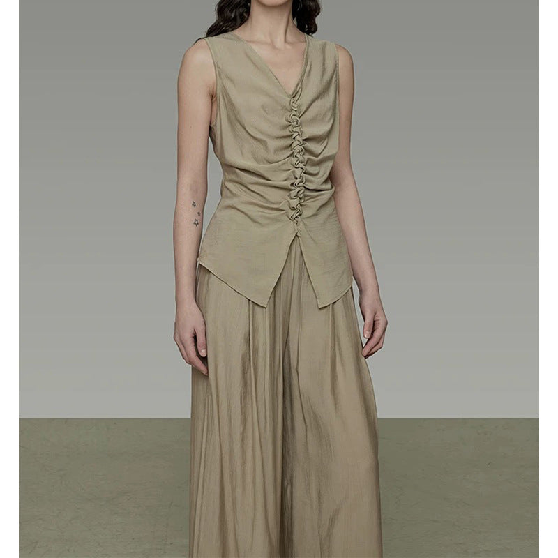Haut asymétrique froncé pour femme Chic und Stil