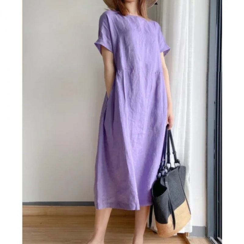 Robe midi longue décontractée pour femme avec poches Chic und Stil