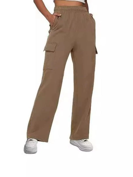 Pantalon cargo pour femmes avec jambe large et poches latérales pratiques Chic und Stil