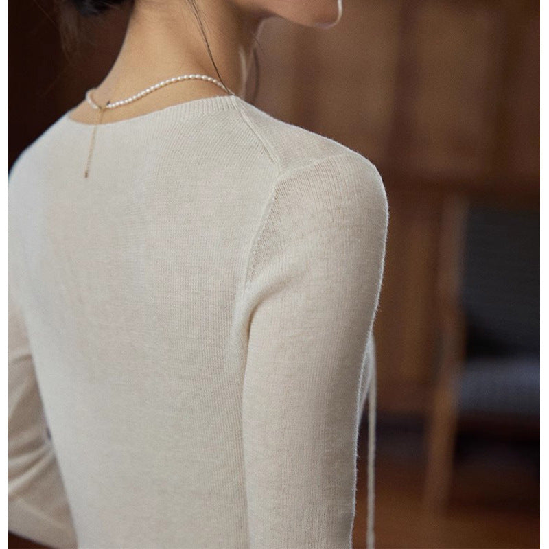Top en tricot à col cravate élégant pour femmes Chic und Stil