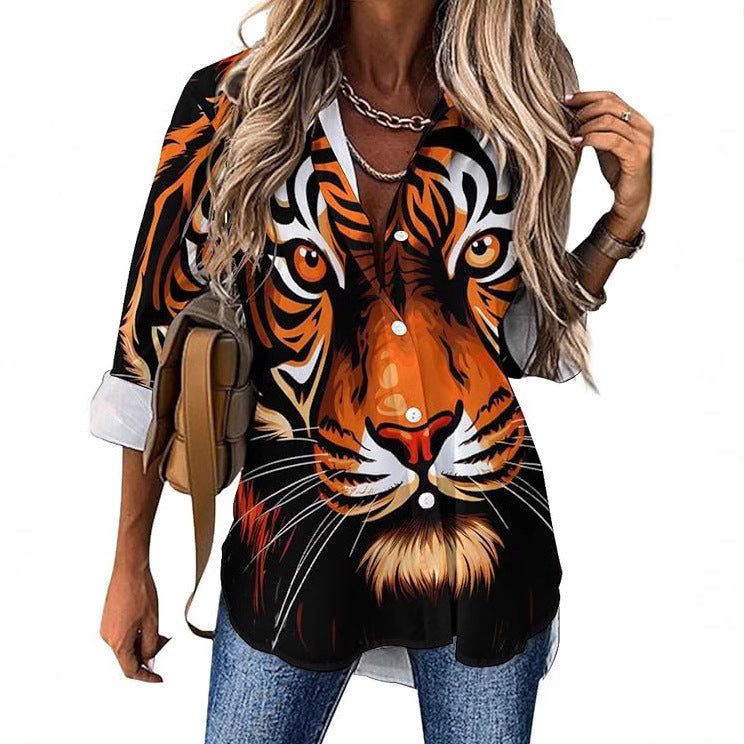 Blouse chemise pour femmes avec motif animal vivant Chic und Stil