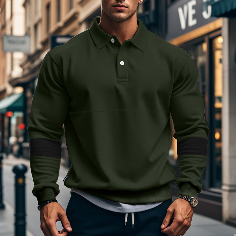 Hommes Polo-Hoodie sportif avec manches contrastées Chic und Stil