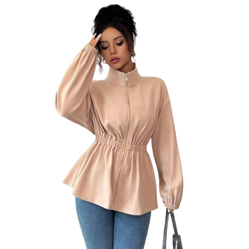 Dames Hoodie zippé moderne avec taille Chic und Stil