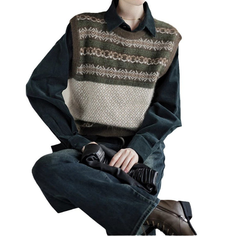Pull superposé en tricot confortable Chic und Stil pour femmes