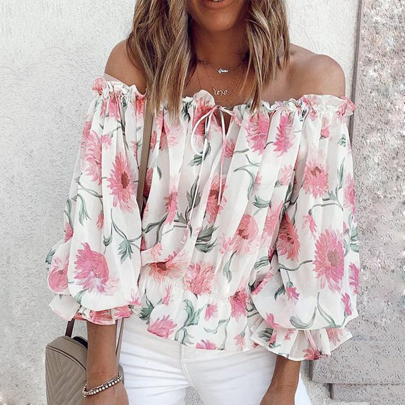 Blouse romantique pour femmes avec motif floral et manches volantées Chic und Stil