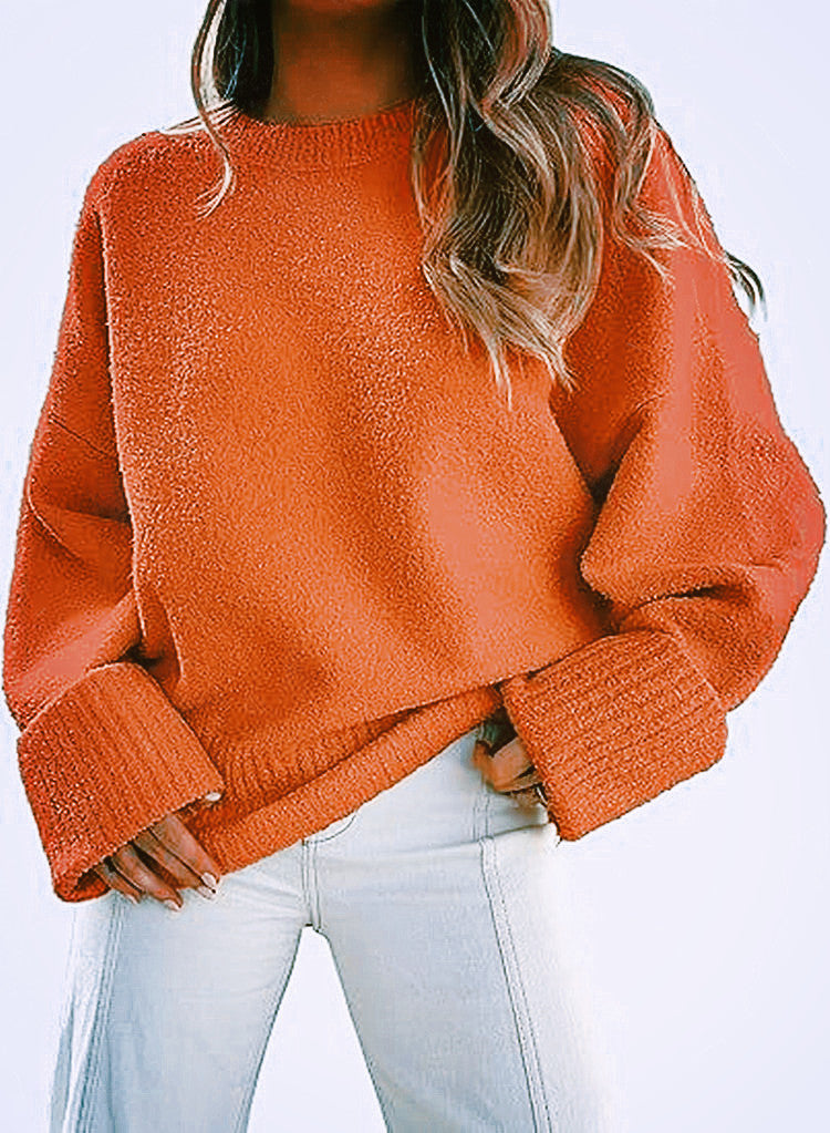 Dames Pull en laine moelleux oversized avec larges bords Chic und Stil