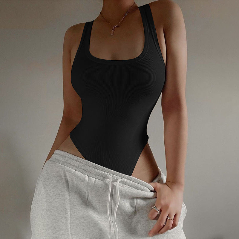 Body à col montant en côtes Chic und Stil pour femmes