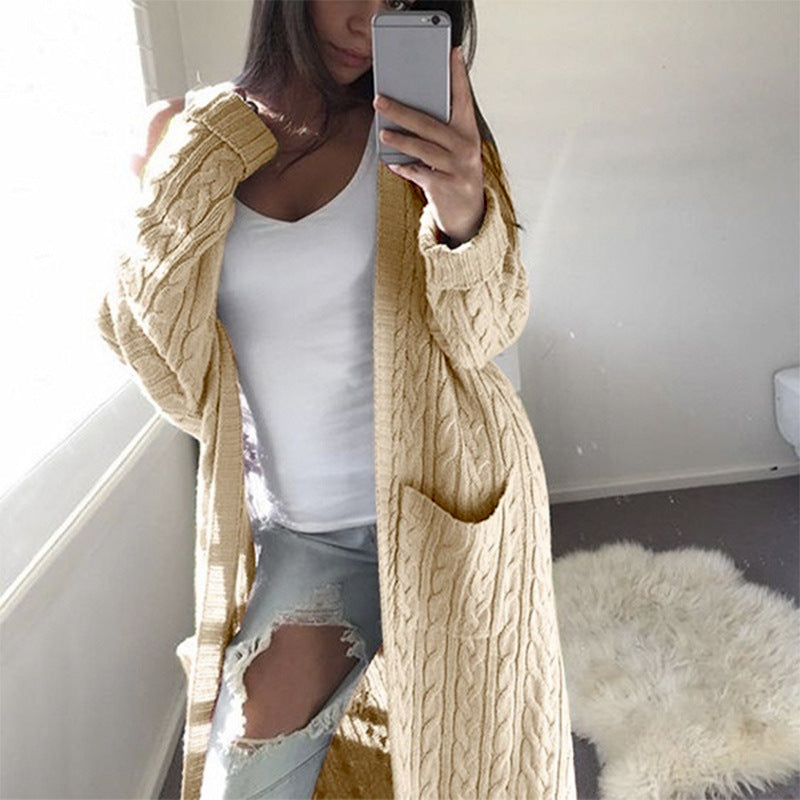 Veste en tricot pour femmes avec motif en cable et grandes poches Chic und Stil