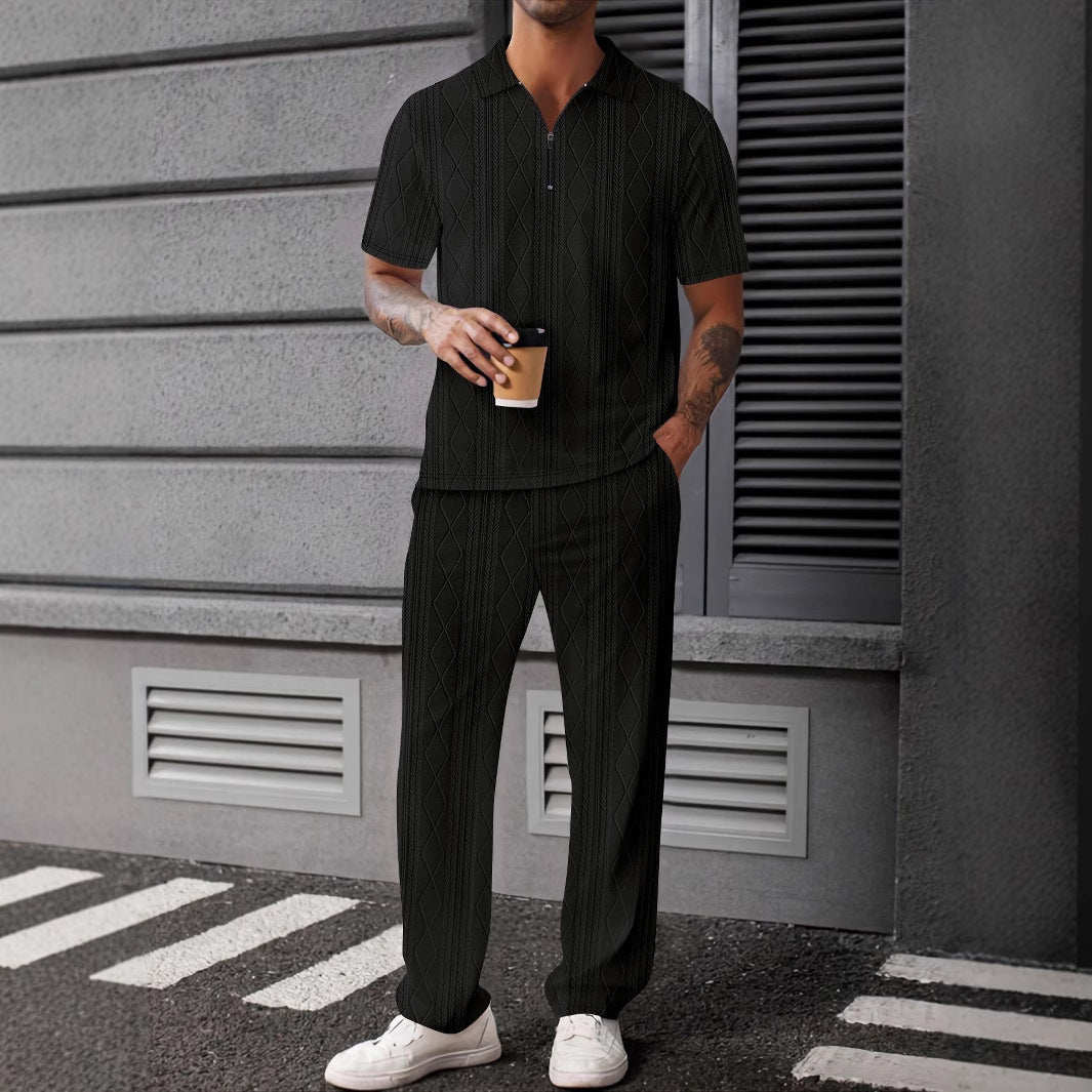 Hommes ensemble polo en tricot élégant Chic und Stil
