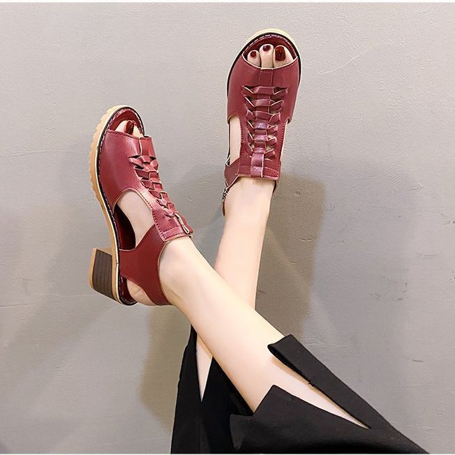 Sandales à lacets tendance pour femmes avec bout ouvert et talon bloc confortable Chic und Stil