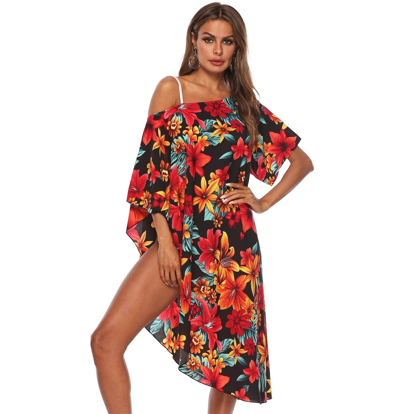Robe Kaftan Imprimé Floral Femme Chic und Stil