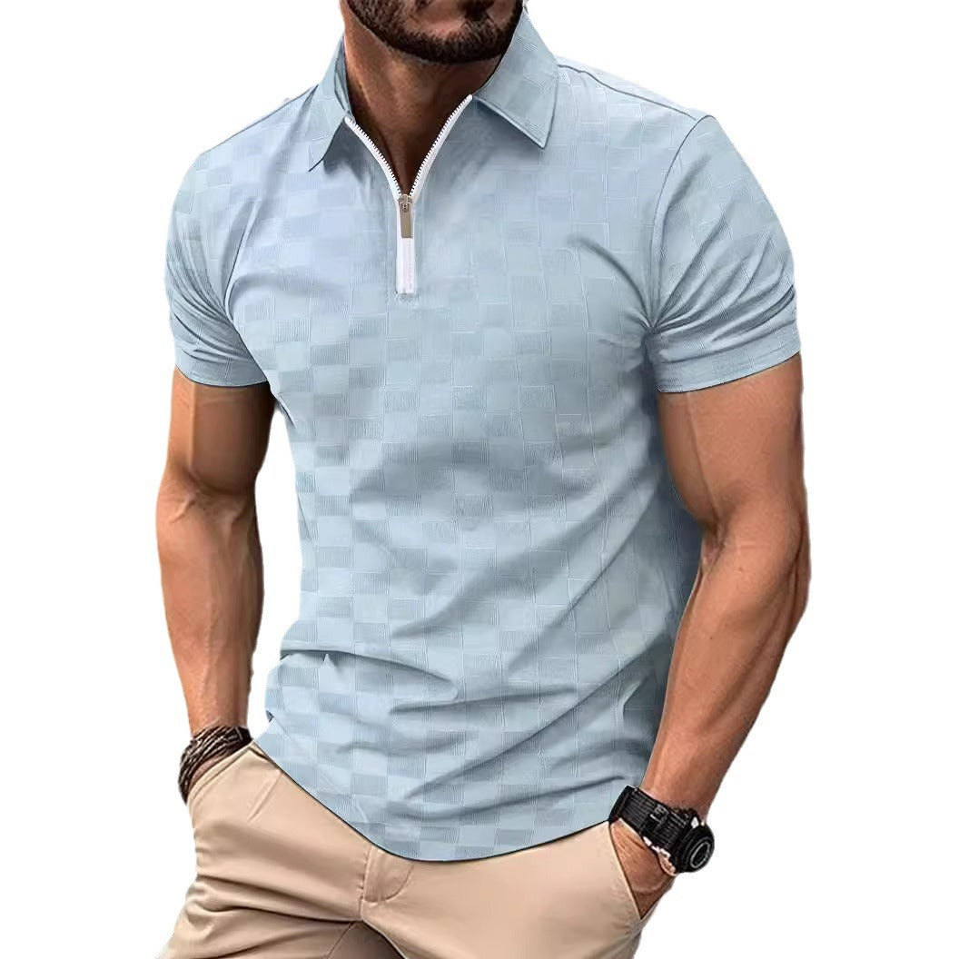 Hommes Polo-Shirt à Zip Moderne Chic und Stil