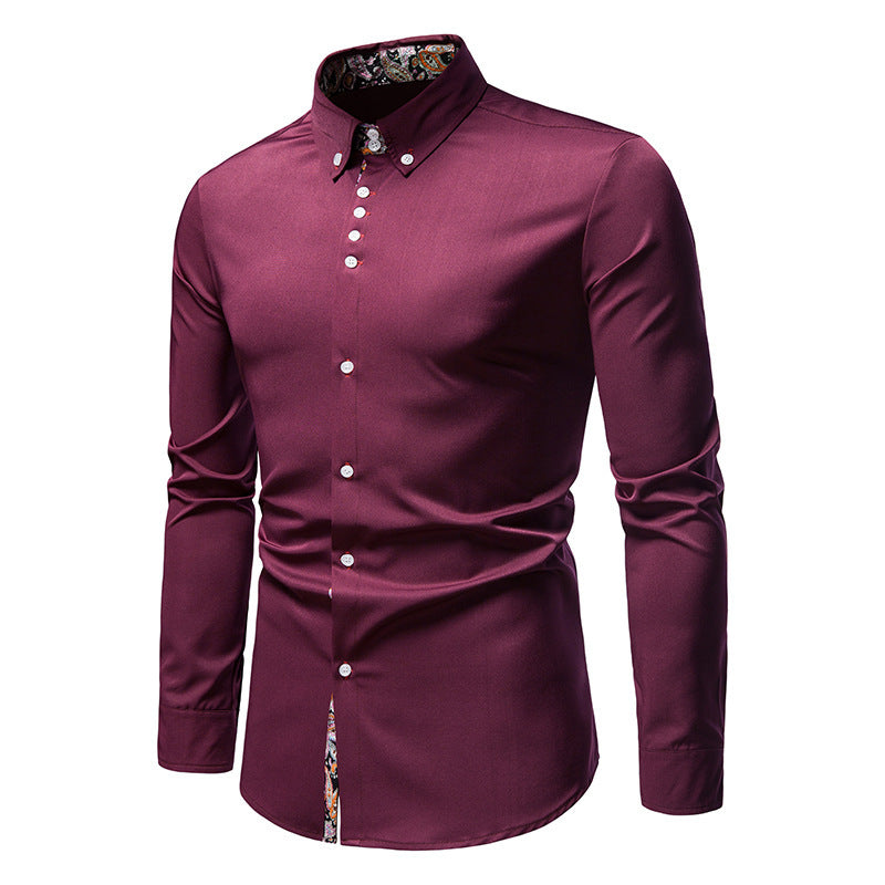 Chemise élégante à manches longues pour homme avec un motif paisley accrocheur Chic und Stil