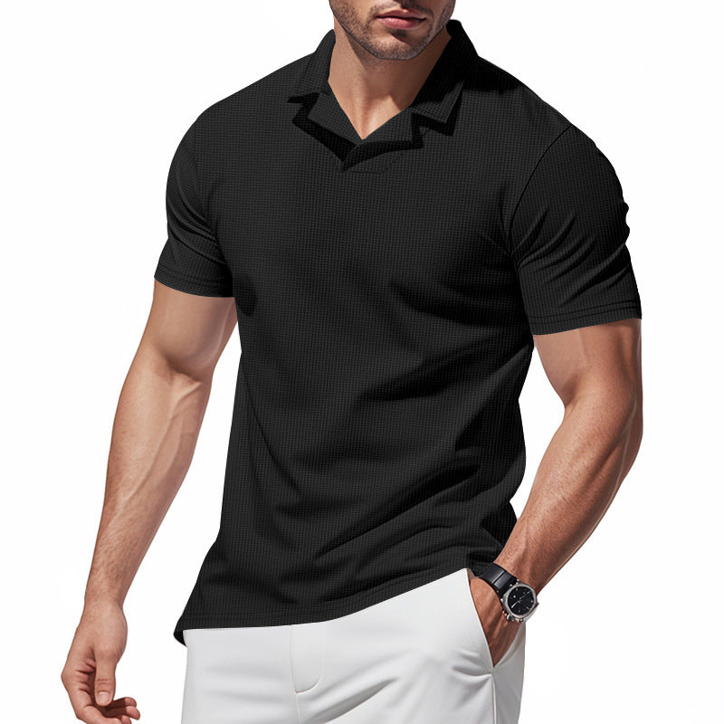 Chemise polo à manches courtes pour hommes avec design de structure moderne Chic und Stil