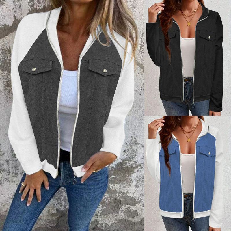 Dames Pull décontracté avec poches latérales et applications à la mode Chic und Stil