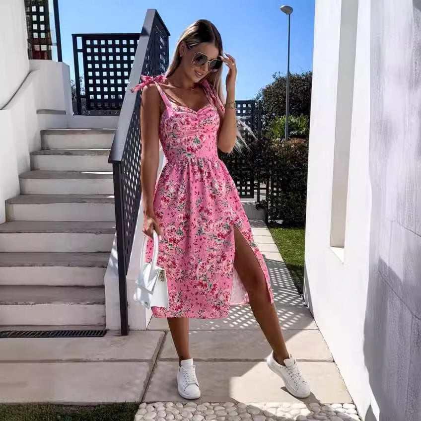 Robe midi à fente haute imprimé floral Chic und Stil
