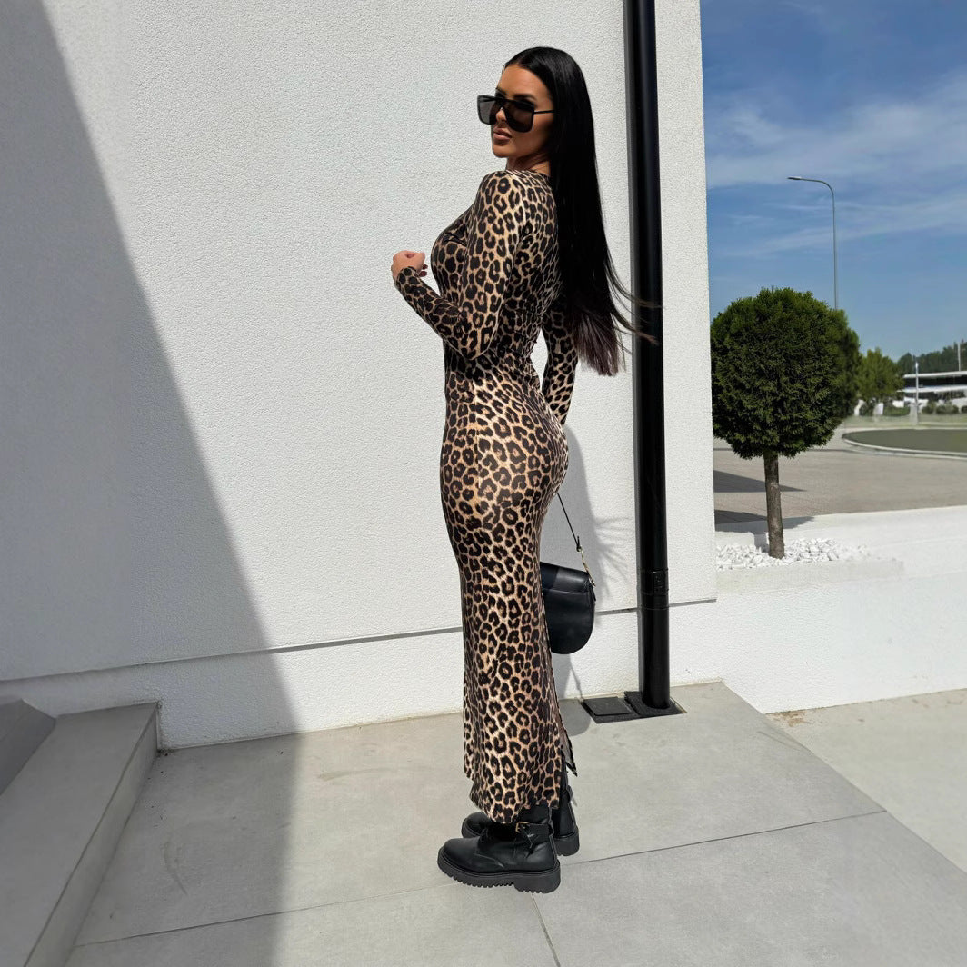 Robe maxi élégante à manches longues pour dames avec coupe ajustée Chic und Stil