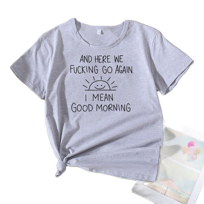 T-shirt graphique citation femme coupe décontractée Chic und Stil