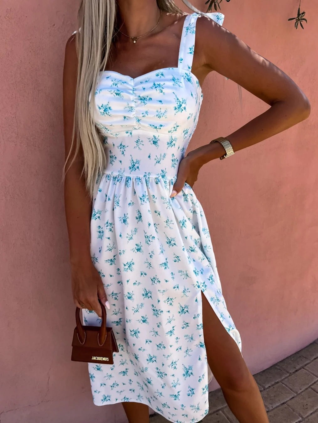 Robe midi à motifs floraux Chic und Stil pour femmes