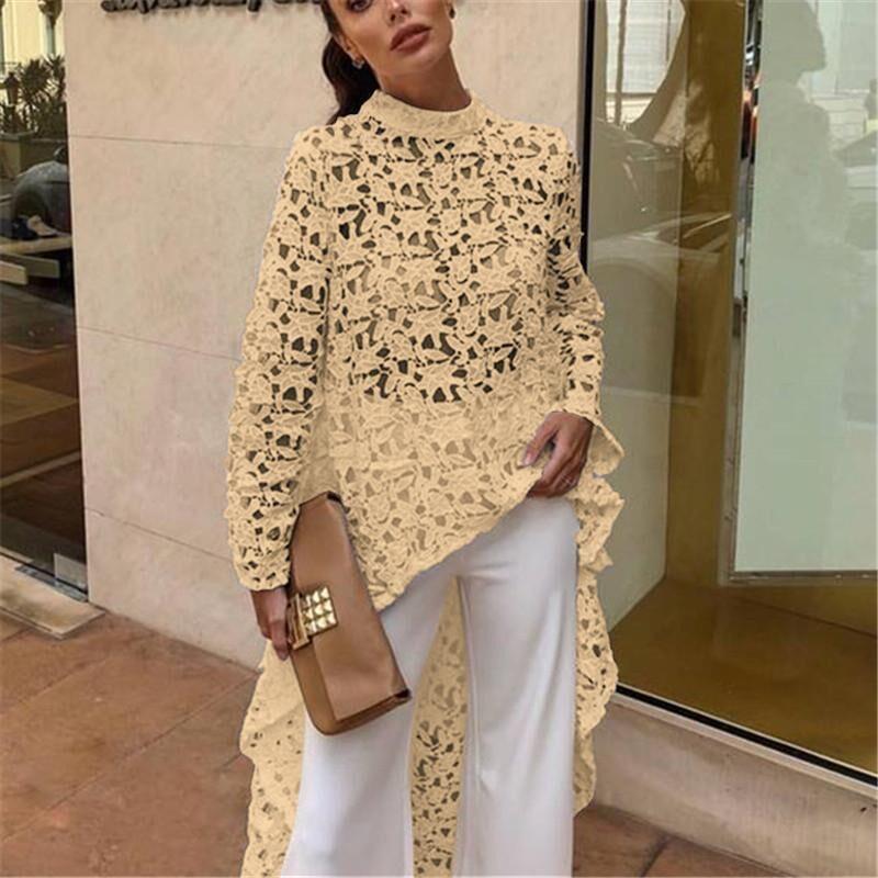 Haut en dentelle pour femmes avec ourlet asymétrique Chic und Stil