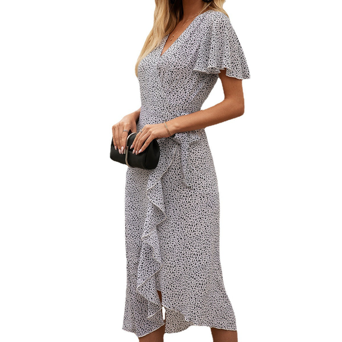 Robe portefeuille pour femmes avec des détails froncés et une silhouette élégante Chic und Stil
