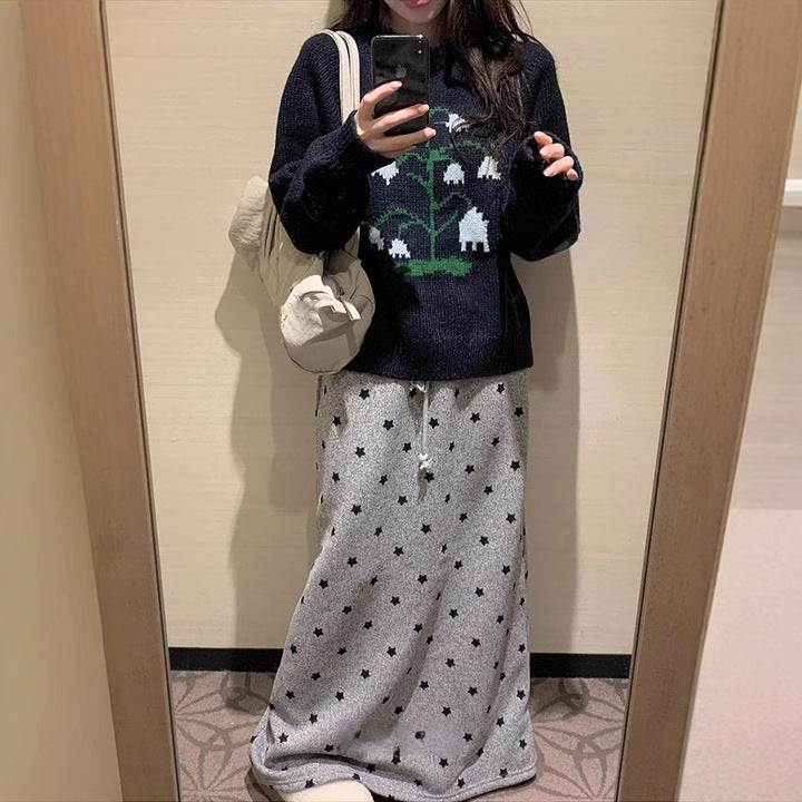 Pull en tricot pour femmes avec motif floral et coupe décontractée Chic und Stil