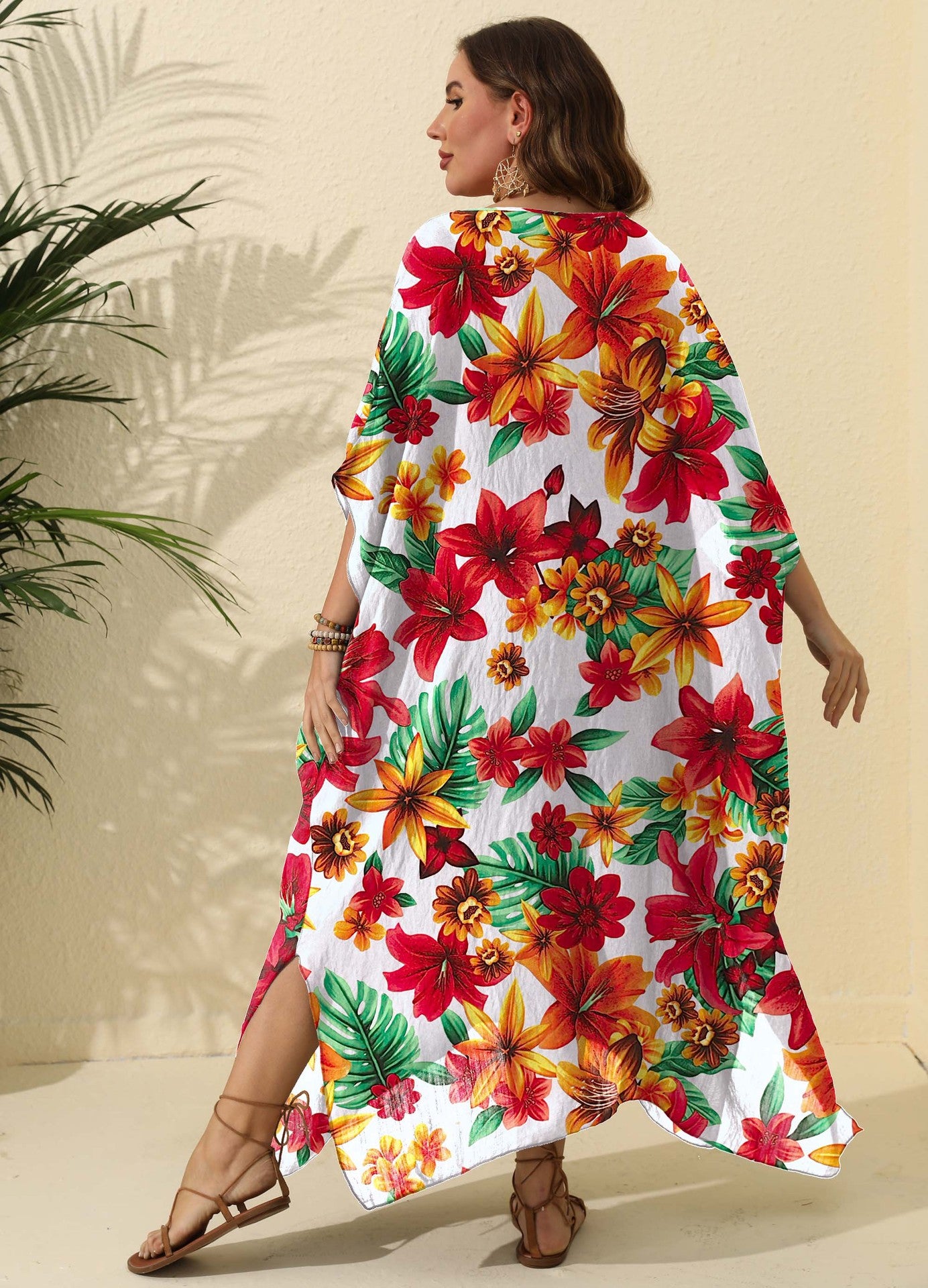 Robe maxi de couverture floral pour femmes Chic und Stil